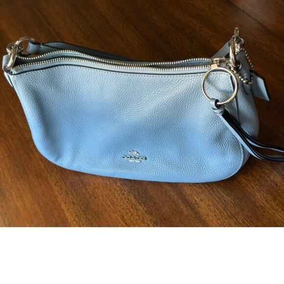 Coach | Sutton Pebbled Blue Leather Handbag Crossbody Shoulder Bag - Picture 4 of 11